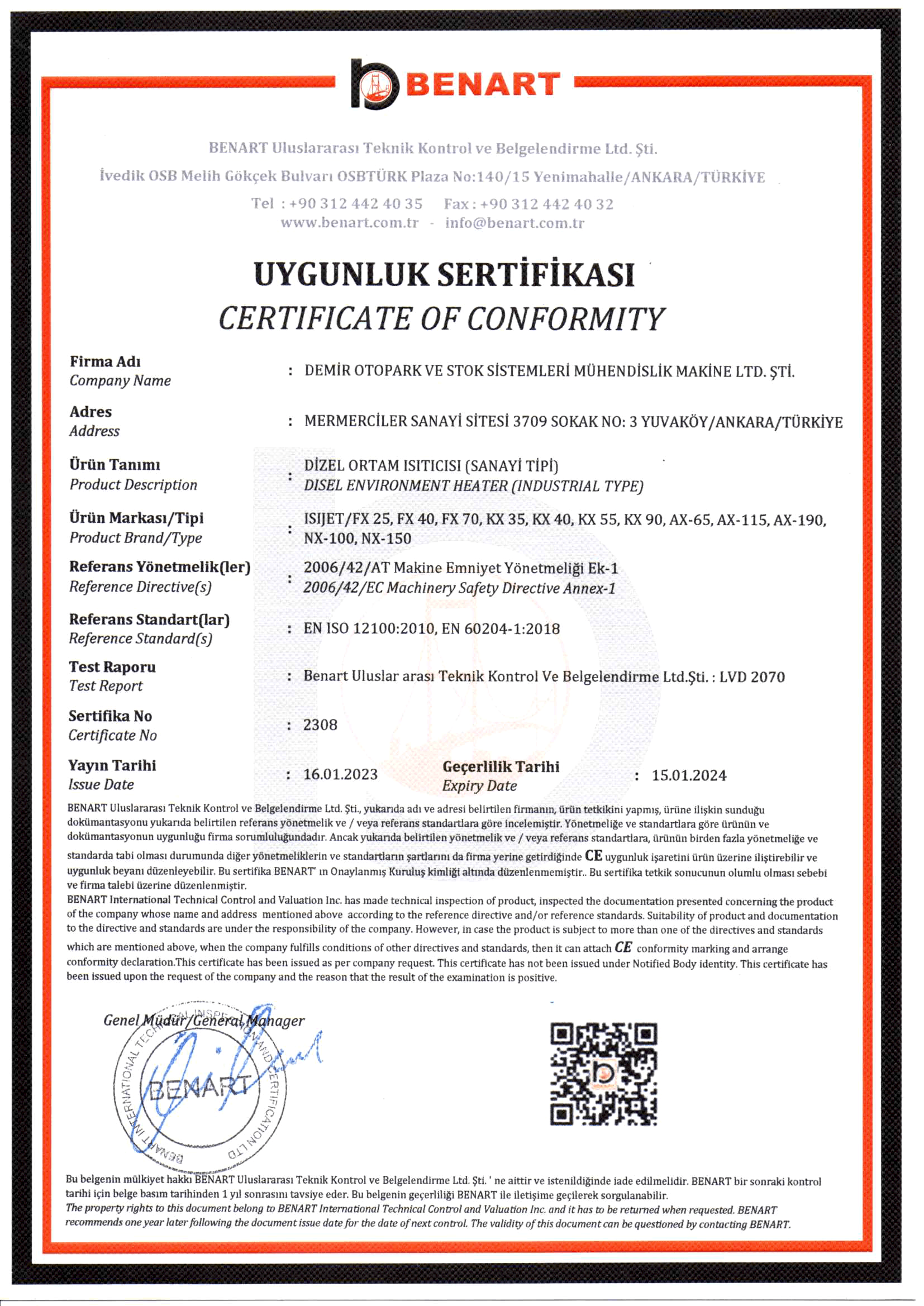 UYGUNLUK SERTİFİKASI -2 